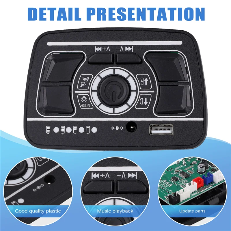 AA60-Multifunctioneel centraal bedieningspaneel voor elektrische auto's voor kinderen met Bluetooth-muziek en krachtmonitor Stijl 1