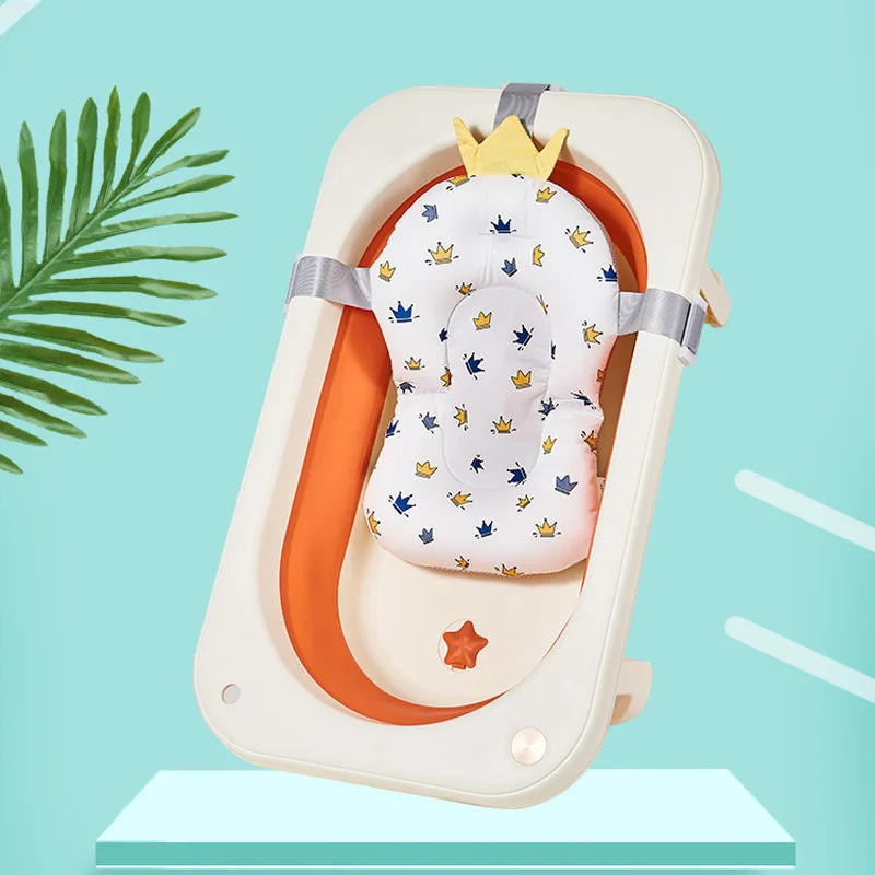 

1 Pack Newborn Anti-Slip Bathtub Pillow Soft Comfort Body Cushion Support Mat Foldable Infant Bath Seat Pad Chair for Baby