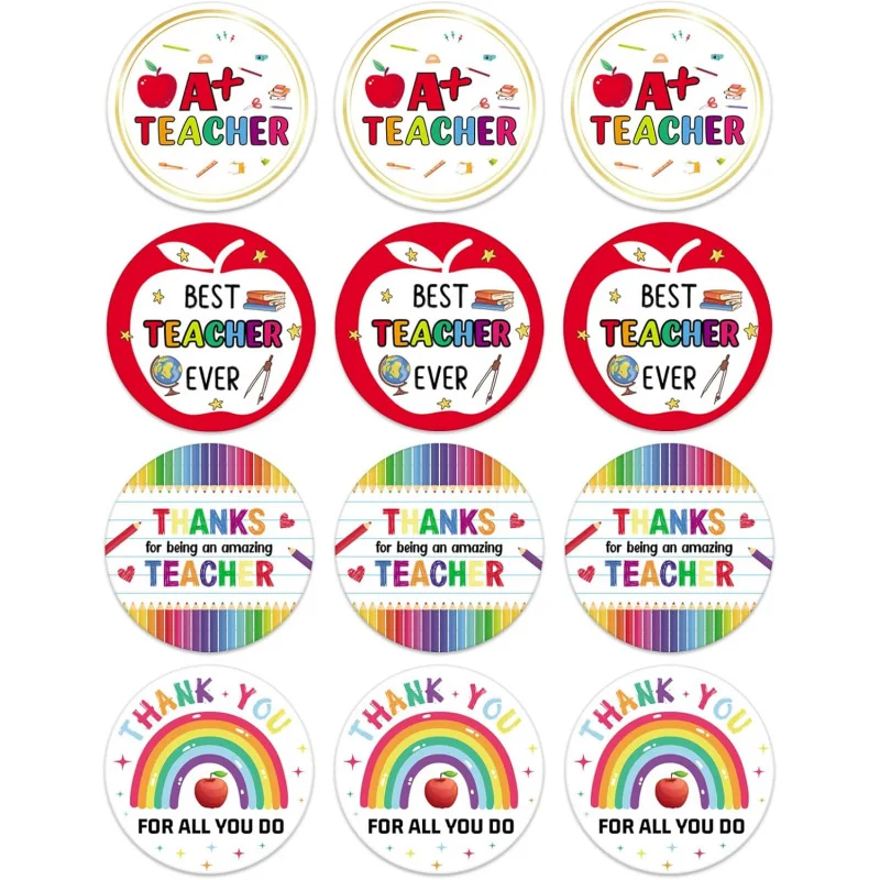 48PCS 감사합니다 교사 라벨 스티커 데이 감사 선물 태그 Best Ever Lab