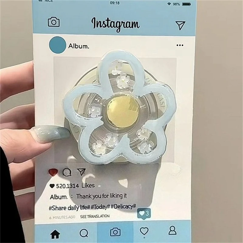 

Korean Cartoon Cute Flower For Magsafe Holder Grip Tok Griptok Phone Stands Support For IPhone Google Universal Magnetic Bracket