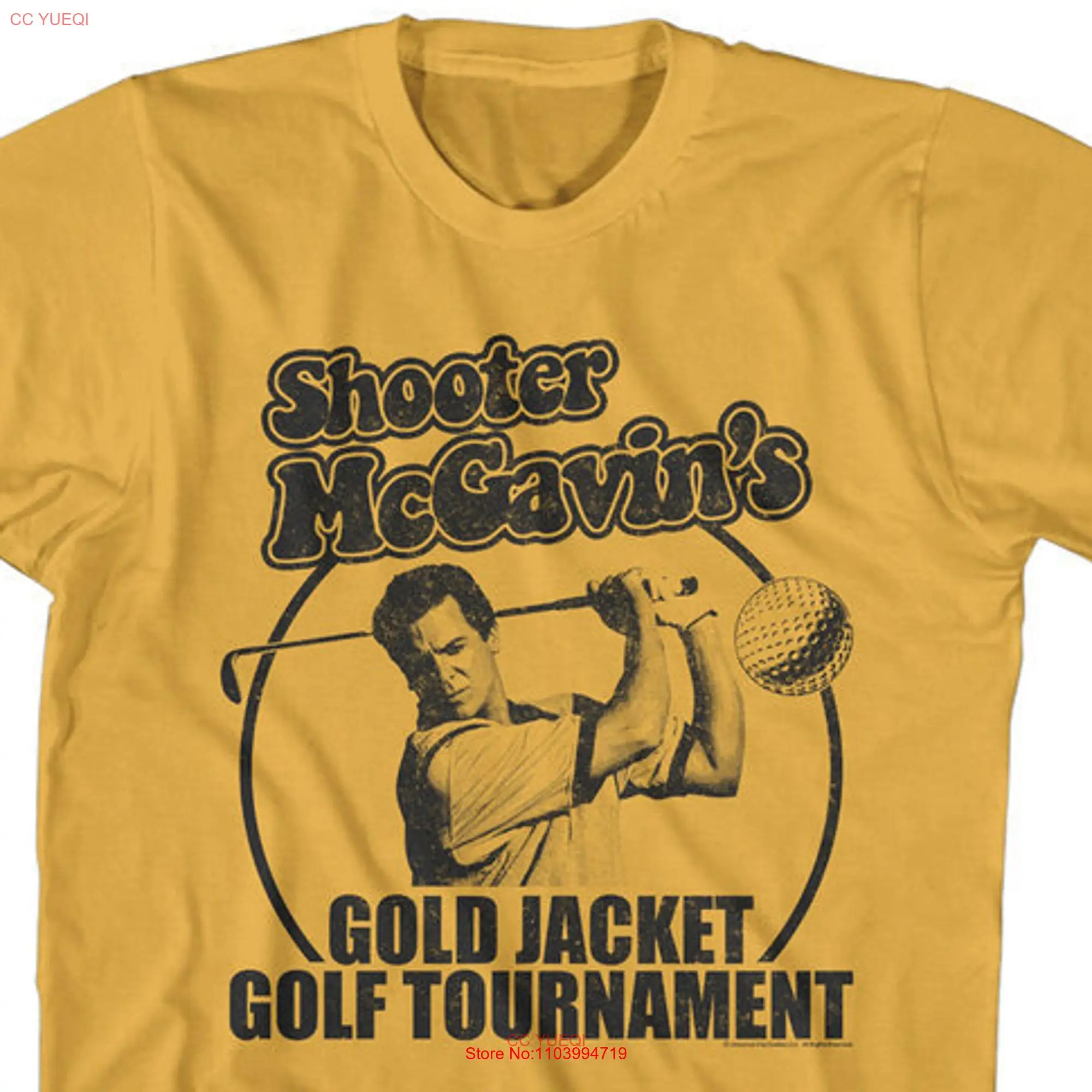 Feliz Gilmore Shooter-ouro jaqueta torneio t-shirt, mangas longas ou curtas, camiseta masculina