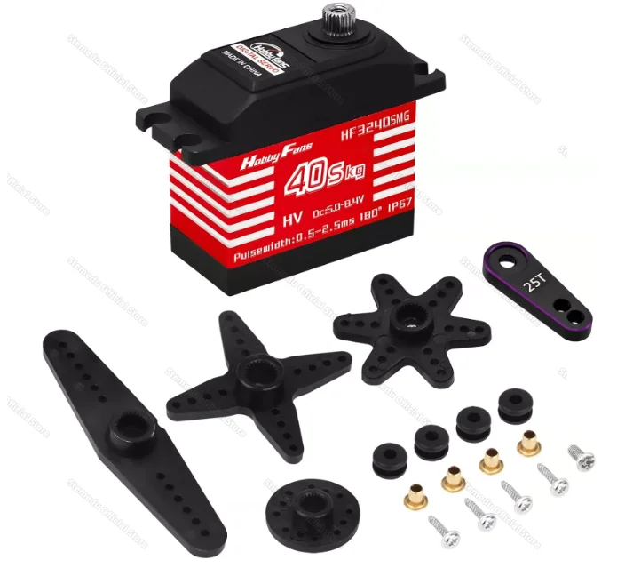 

40KG Torque HF3240SMG IP67 Waterproof Digital Servo 180/270/360 Degree Metal Gear Brushless Motor for RC Car Crawler Robotic Arm