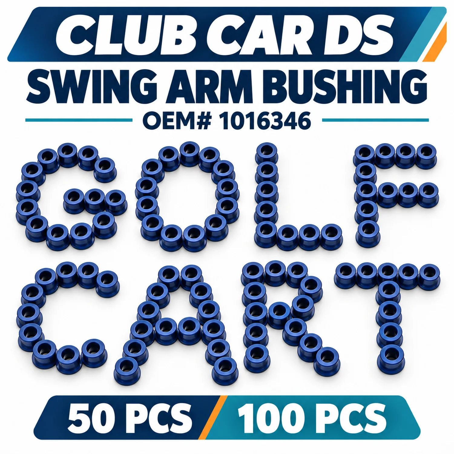 A-Arm Bushing for Club Car DS Golf Cart Electric Bus, 50PCS /100PCS Optional, OEM#1016346