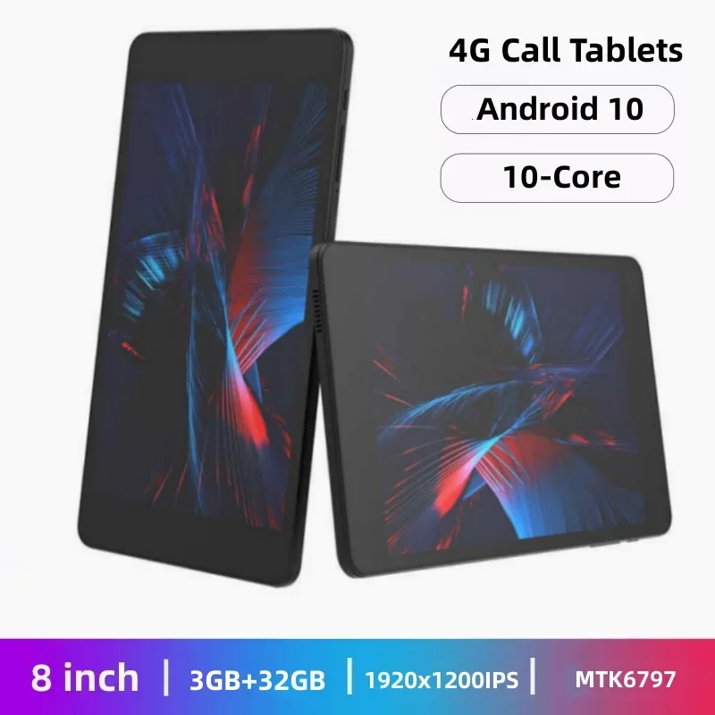 

M8 4G Phonecall 8INCH Android 8.0 Tablet 1920 x 1200 Pixels MTK6797 10-Core 1.6GHz 3GB RAM 32GB ROM Support GPS