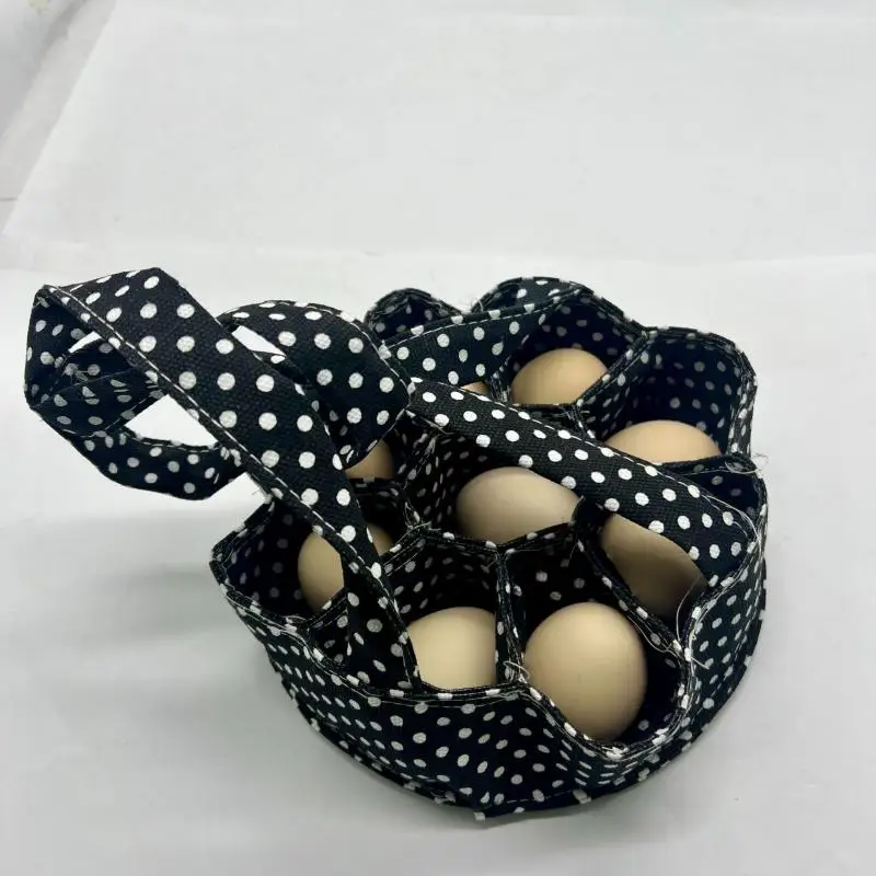 

New Eggs Collecting Basket - Black/Red, Egg Gathering Basket with Canvas Storage Pouch
