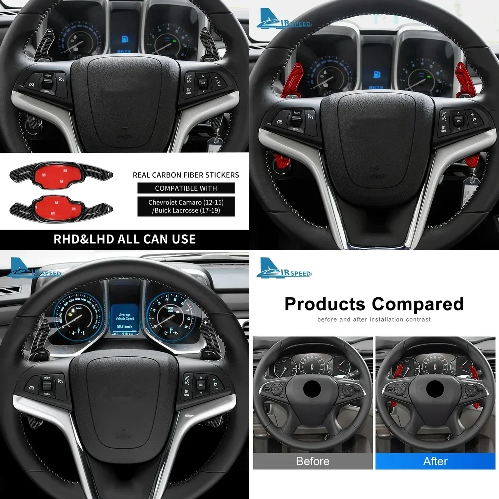 

Накладки-удлинители на подрулевые лепестки из жесткого сухого карбона для Chevrolet Camaro 2012-2015, 2 шт., аксессуары для автомобиля