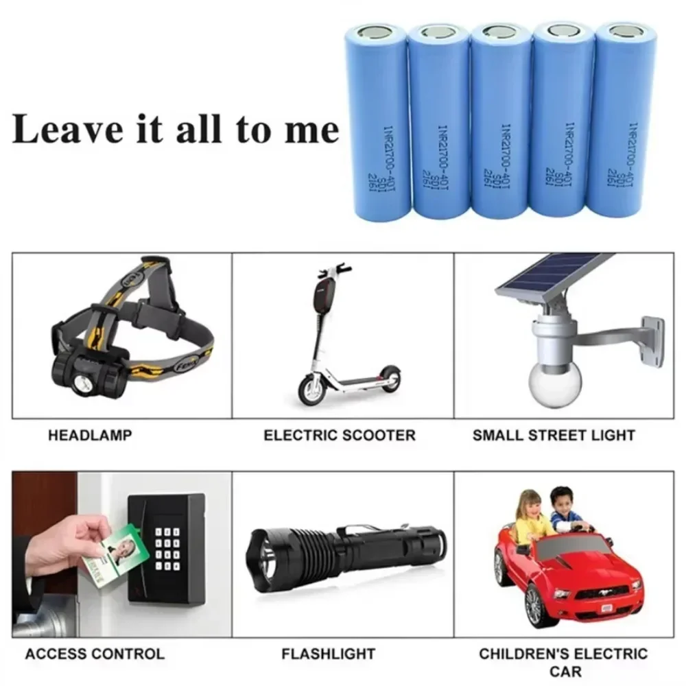 INR21700-40T Rechargeable Battery 3.6V 4000mAh 4.0Ah 30A Lithium-ion Battery for Flashlight,Vape,RC,Dryer Li-ion Cell