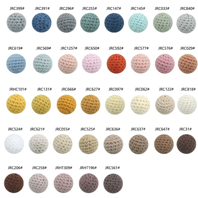 5 Buah Manik-manik Crochet 36 Warna 16Mm Manik-manik Kerajinan untuk DIY Klip Dot Liontin Dekorasi Gantungan Kunci Perhiasan Kerajinan Dropshipping