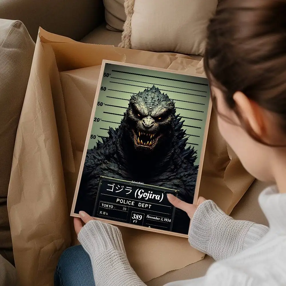 G-GoDZilla Self-adhesive Art Poster Retro Kraft Paper Sticker DIY Room Bar Cafe Stickers Wall Painting view 6