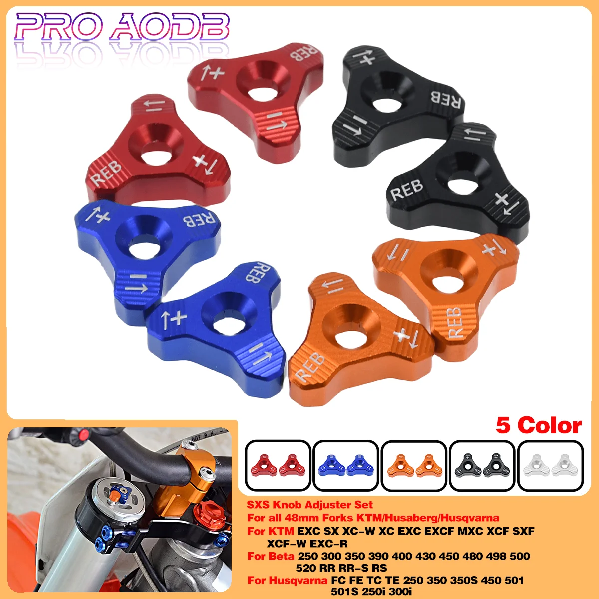 Motorbike WP 48MM CNC Front Fork Knob Adjuster For KTM SX SXF EXC XCW 125 250 350 400 450 Supermoto SMC Enduro Duke 690