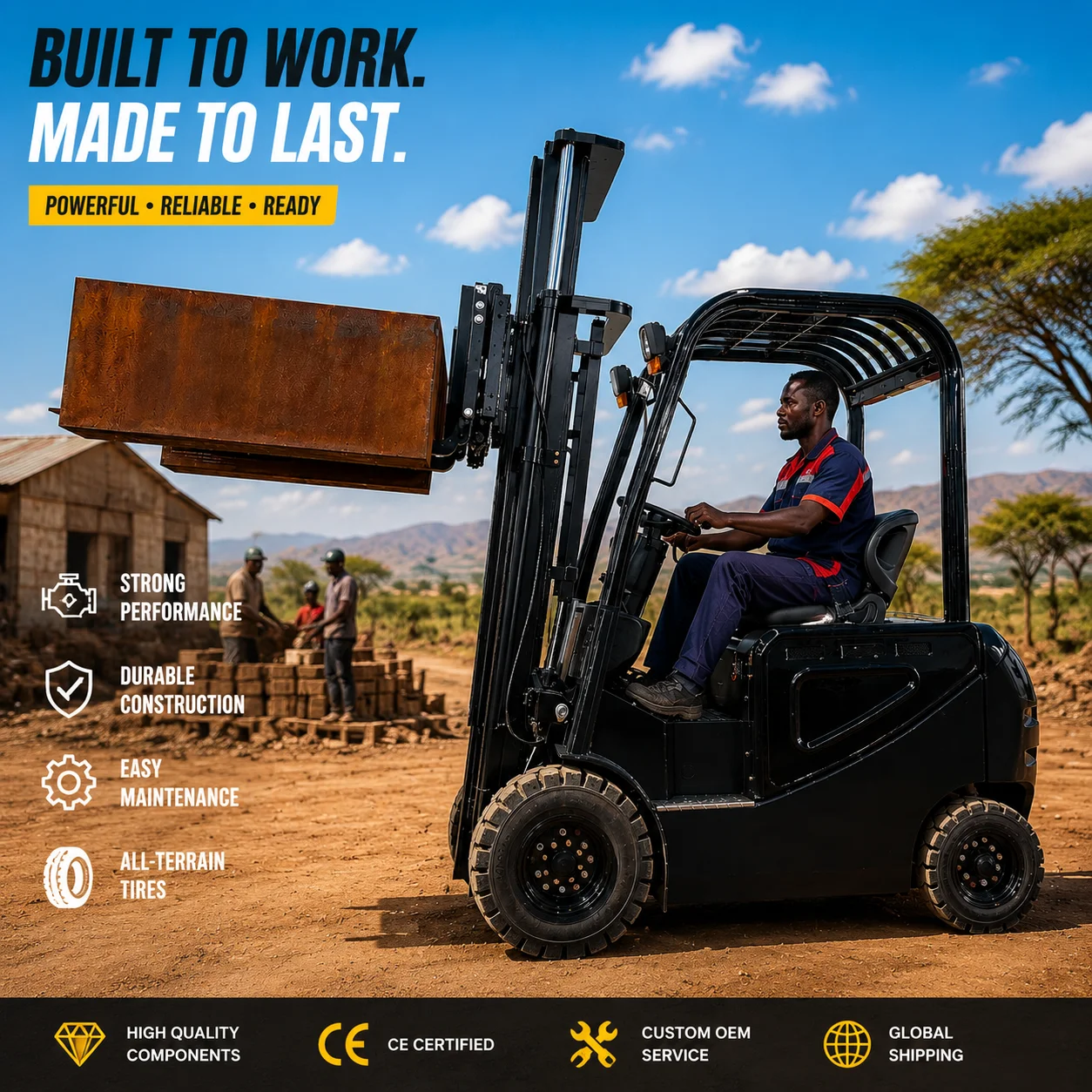 Electric Forklift 1000kg 1500kg Warehouse Forklift Truck 60V Battery Powered Forklift Industrial Electric Forklift CE