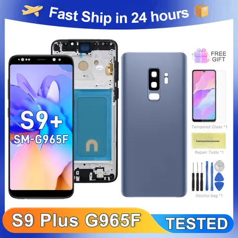 For Samsung Tested S9 Plus S9+ G965F G965U G965W G9650 G965U1 LCD Display Touch Screen Digitizer Assembly Replacement