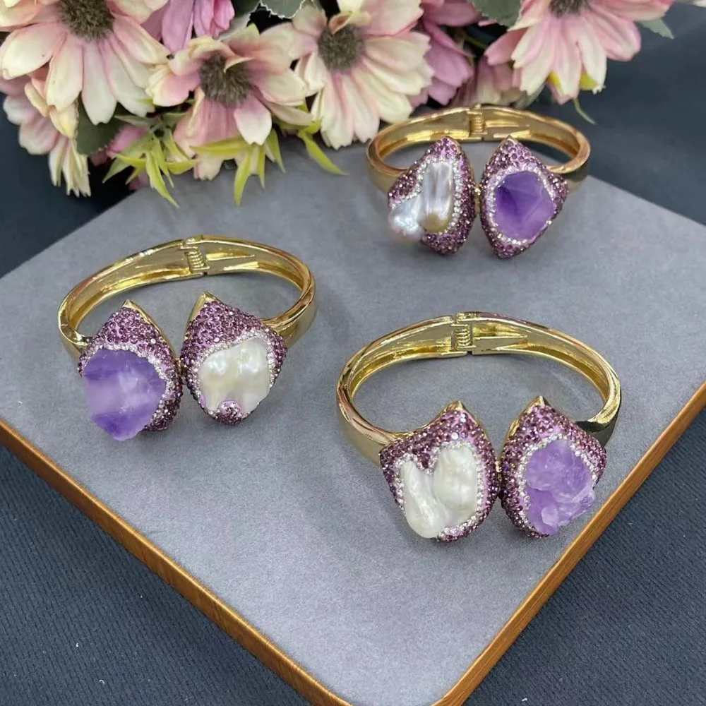 

New Amethyst Pearl Bracelets for Women , Personalized, Fashionable, Simple, and Exquisite Jewelry for Ladies