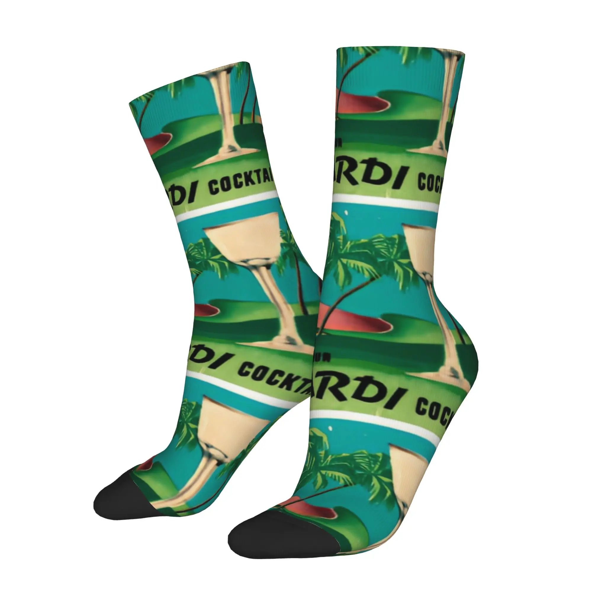 

Funny Sock bBacardi bBacardi Try Our Cocktail Retro Vintage Quality Pattern Printed Men Socks Novelty Men's Socks
