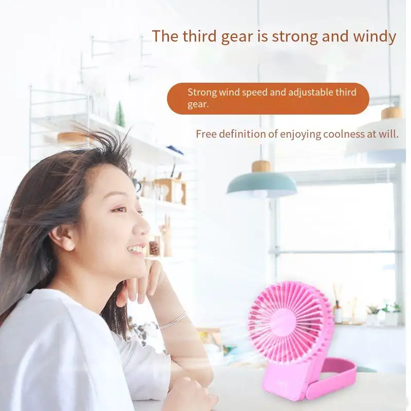 Digital display with USB mini fan can put small desktop mute folding fan