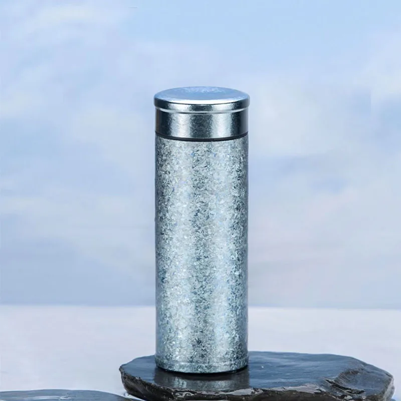 

380ML Business THERMOS CUP With Tea Leak,Pure Titanium Vacuum Flasks,Drinkware,High-temperature Crystallization Car WATER BOTTLE