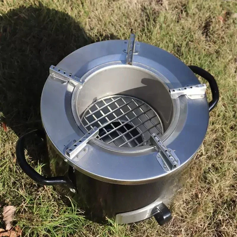 For Thickened Integrated Wood Burning Stove,Multifunctional Outdoor BBQ Charcoal Cooker, Portable Camping Fire Pit for Household