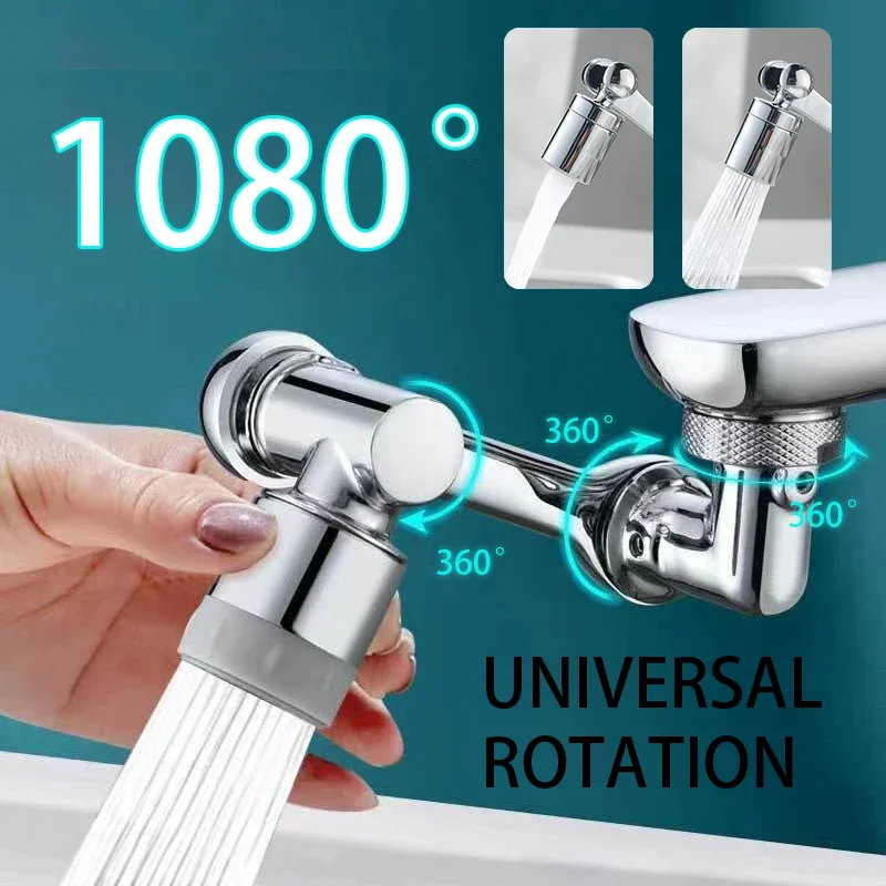 Faucet Extender Robotic Arm 1080° Rotating Universal Faucet Head Swivel Faucet For Kitchen Bathroom Sink