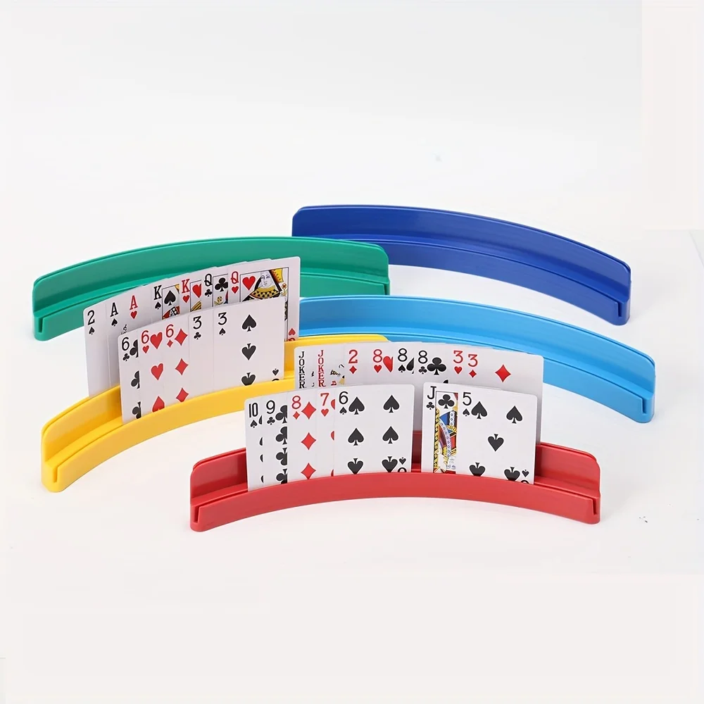 1PC Universal 2-Tier Hands-Free Card Holder Rack-PVC Card Clamp Organizer for Party Games,Halloween Carnival Festive Activities