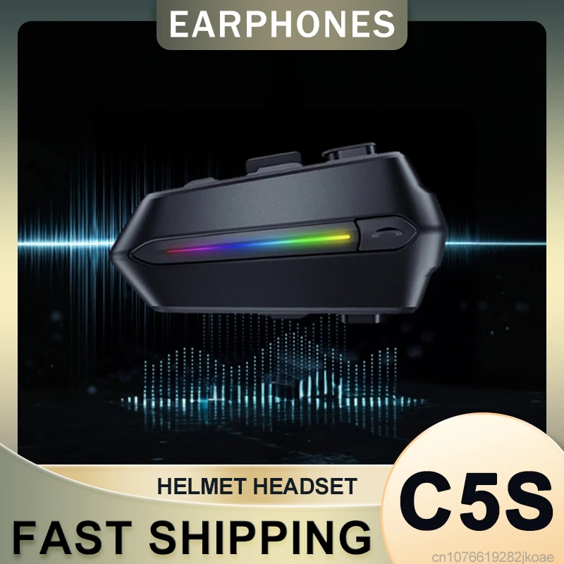 

Новая гарнитура для мотоциклетного шлема C5S, беспроводная Bluetooth 5,3, стереонаушники для верховой езды, защита от помех, велосипедные наушники с громкой связью