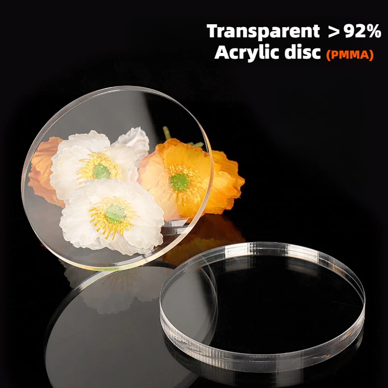 High Transparent Acrylic Disc 1mm~10mm THICK Plexiglass Round Sheet PMMA DIY Material