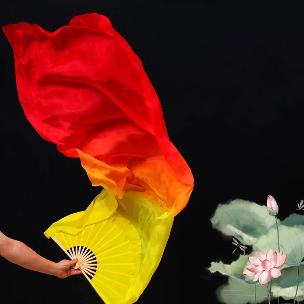 Éventail de danse du ventre multicolore pour femmes et enfants, Imitation d'éventail de 150cm de Long, dégradé de couleur, accessoires de danse carrés, offre spéciale