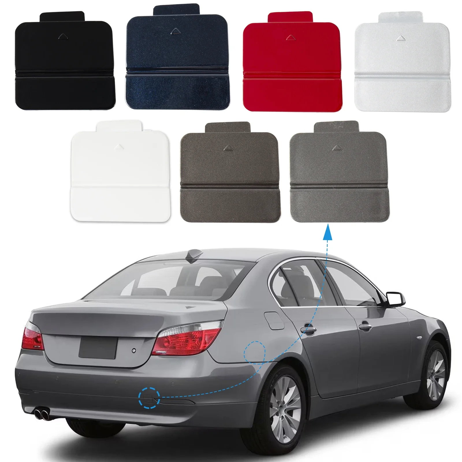 

OLANGDA Rear Bumper Tow Hook Cover Cap Towing Eye For BMW 5 Series E60 E61 2004 2005 2006 2007 51127119151