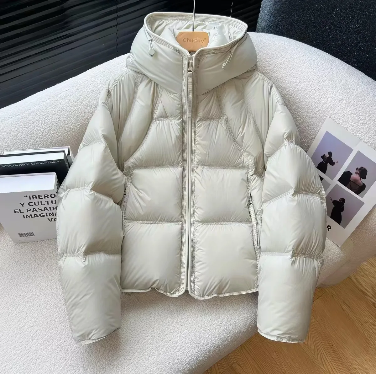 Cloud Puff Hooded Women's Parkas Fall Winter Korean Style Design Fashion Cotton Woman Parkas Padded Jacket Coat Black Whithe