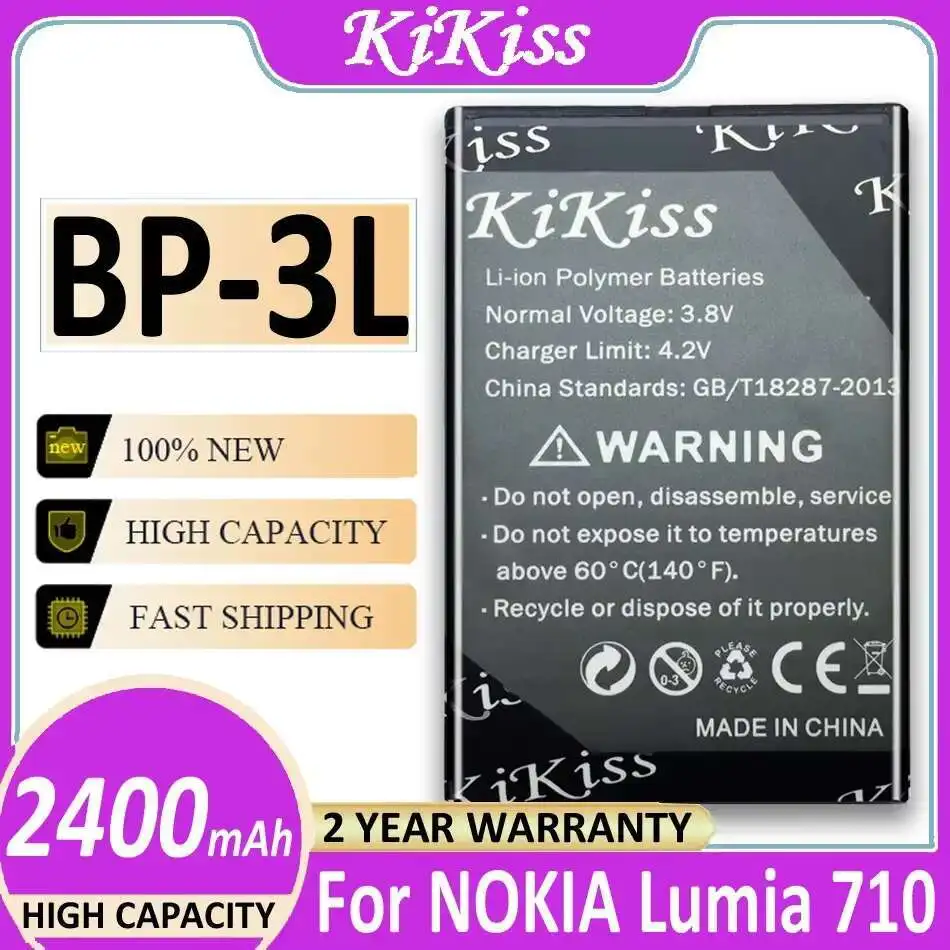 

BP-3L Long Lasting 2400Mah Mobile Phone Battery For Nokia Lumia 710 510 603 303 610 3030 BP 3L