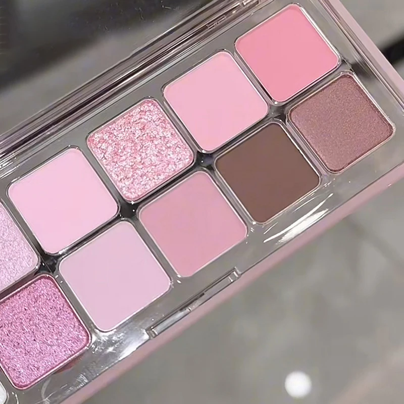 12 色シマーマットアイシャドウパレットヌードローズピンクグリッター顔料アイシャドウ持続防水メイクアップパレット化粧品