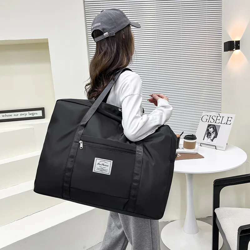 2pcs Tear Oxford Carry Bag Dual Zipper Closure Multi Use Storage Bag For Daily Laundry Short Trip Household Packing Organizer