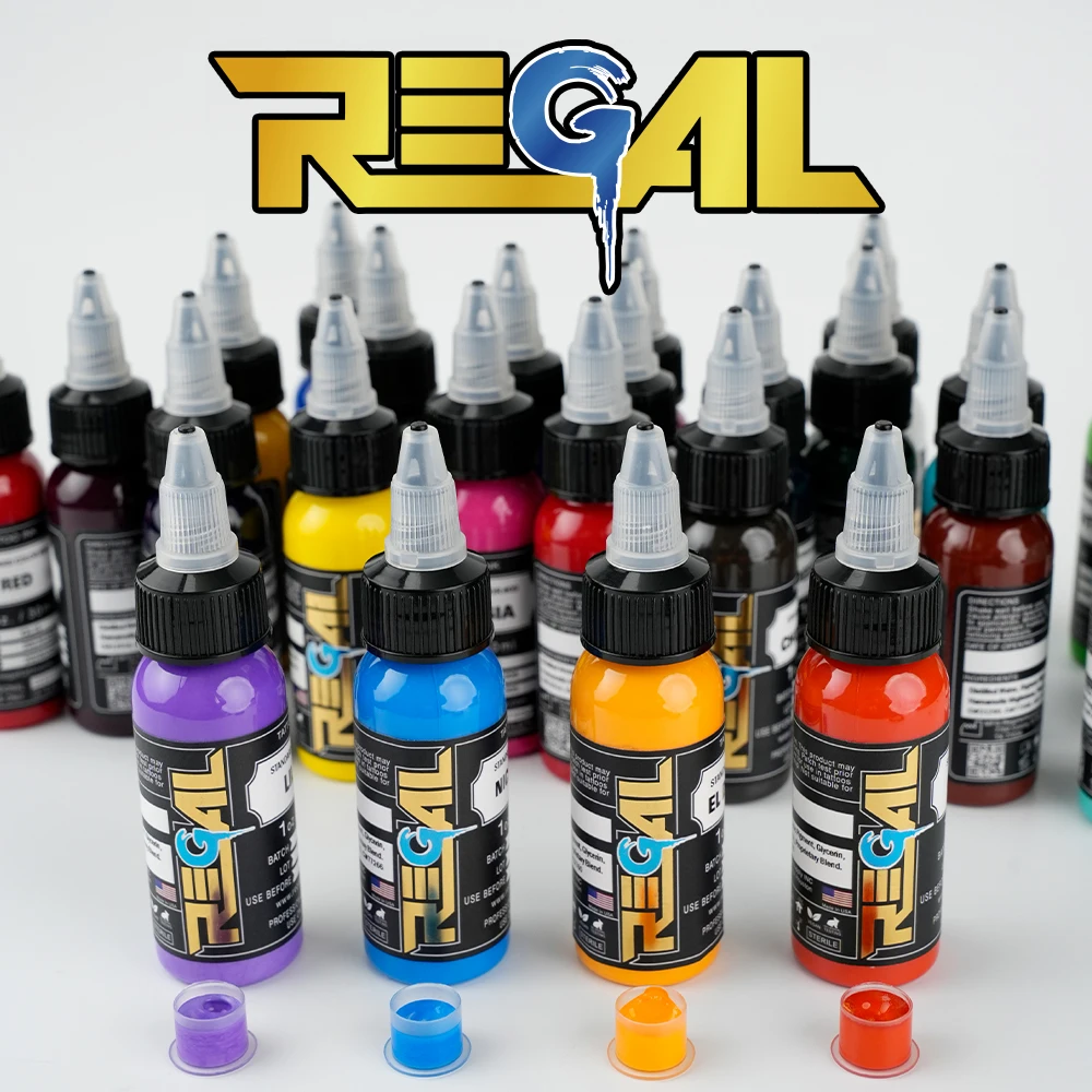 Tinta de tatuaje Regal, 30ml, tinta de tatuaje colorida, tinta de tatuaje negra profesional, juego de tinta para tatuaje, juego completo de equipo para tatuajes