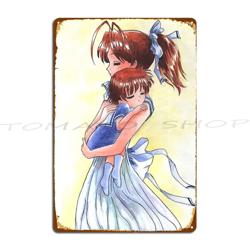 Clannad Anime Poster Nagisa Furukawa Sleeping Ushio Clannad  Metal Sign Customize Pub Bar Club Customize Tin Sign Poster
