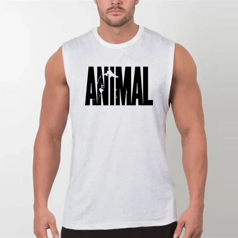 

Summer New Men's Tank Tops Muscle Fitness Training Sleeveless T-Shirt Running Quick Dry Mesh Breathable Sleeveless Shoulder Vest
