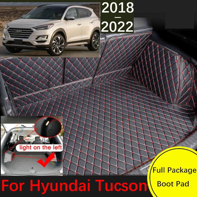 

Custom Leather Car Trunk Mat For Hyundai Tucson TL 2018~2022 Waterproof Cargo Liner Carpet Interior Parts Accessories Cover