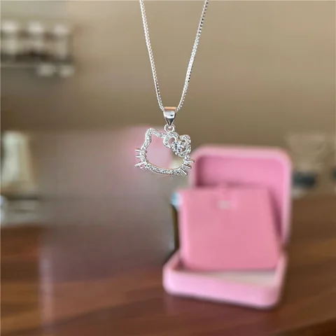 Kawaii Hello Kitty Sanrio Anime Clavical Chain Cubic Cabbage ... миниатюрная мышь отзывы - №7