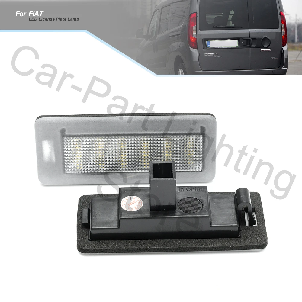 2Pcs Car Led License Number Plate Light Lamp For Fiat Doblo 2010-2022 Opel/Vauxhall Combo D 2015-2022 Ram ProMaster City Can-bus