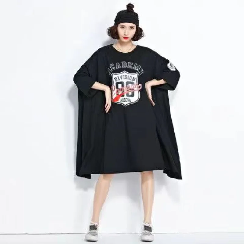 DAYIFUN-Women Short Sleeve T-Shirt Loose O-Neck Tops Casual Cotton Graphic Printing Tees Large Size Harajuku Tshirt Summer 2023