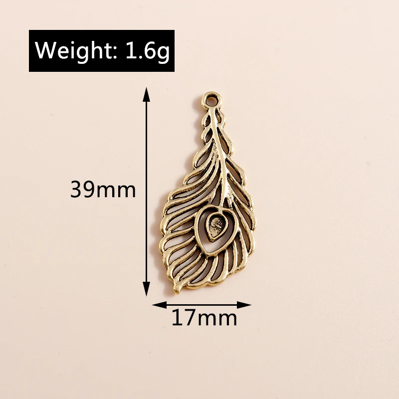 Leslie Mixed 20 Stück Charms Legierung Metall Federflügel Anhänger für DIY handgefertigte Armbänder Halsketten Schmuckherstellung Zubehör – Detail 18