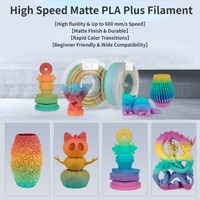 Rainbow PLA Filament,Rapid High Speed for 30-600mm/s,Hyper fast Color Changing Rainbow Filament,Matte PLA Filament 1kg(2.2lbs)