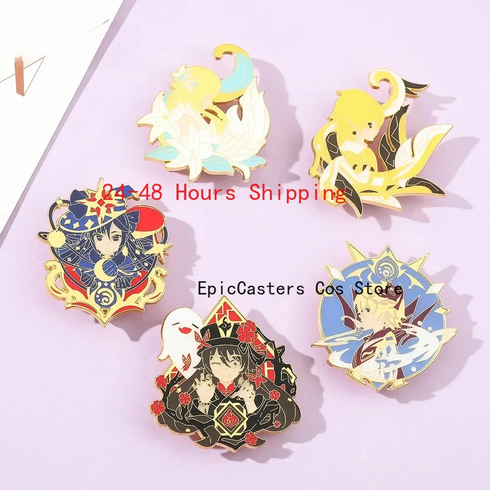 Anime Genshin Impact Yae Miko Yun Jin Pins Brooch Albedo Arataki Itto Gorou Shenhe Figure Enamel Badge Brooches Lapel Pin Gift