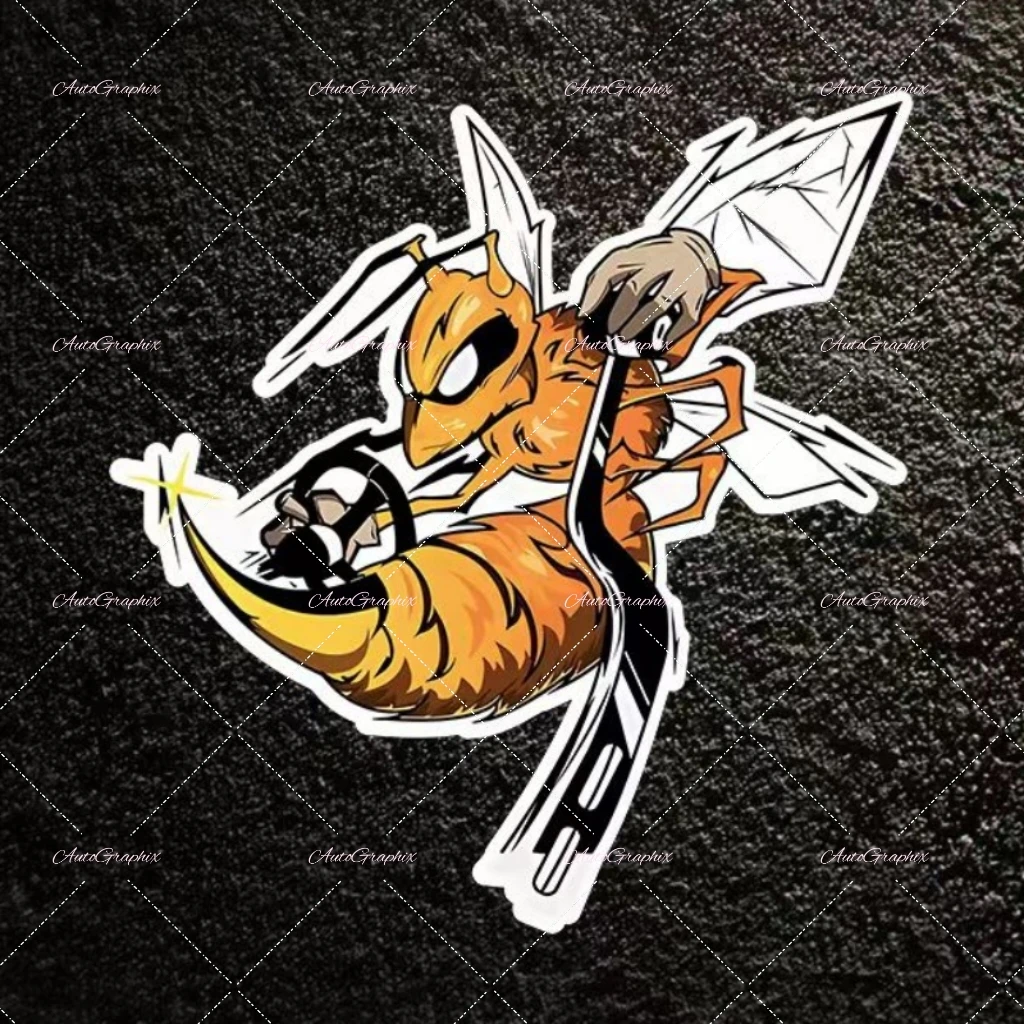 Hornet car decal, cool pose motorcycle car decal, high-quality waterproof and sunscreen PVC decoration