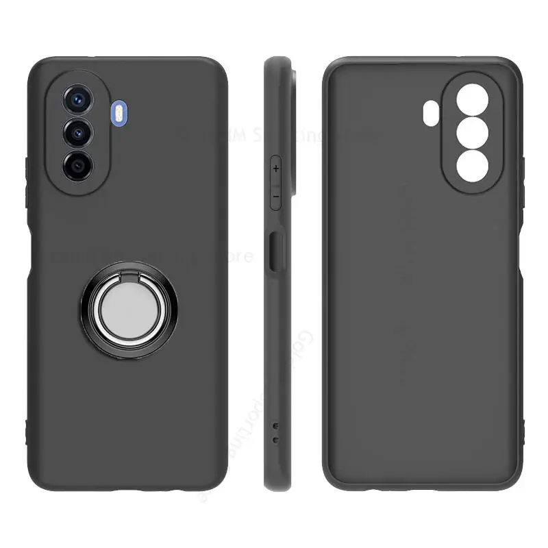 

For Nova Y70 Plus Fundas Solid Color Soft TPU Matte Case For Huawei nova Y70 360 Magnetic Ring Holder Kickstand Cover Enjoy 50