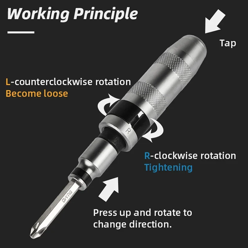 7PCS/Set Multi-purpose Heavy Duty Shock screw Driver Chisel Bits Tools Socket Kit Impact Screwdriver Set With Box