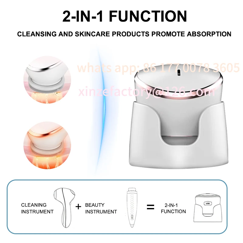 Customizable Face Pore Cleansing Mini Electric Machine With Lift Feature Handheld Skincare Brush 2in1 High Frequency Electric - view 3