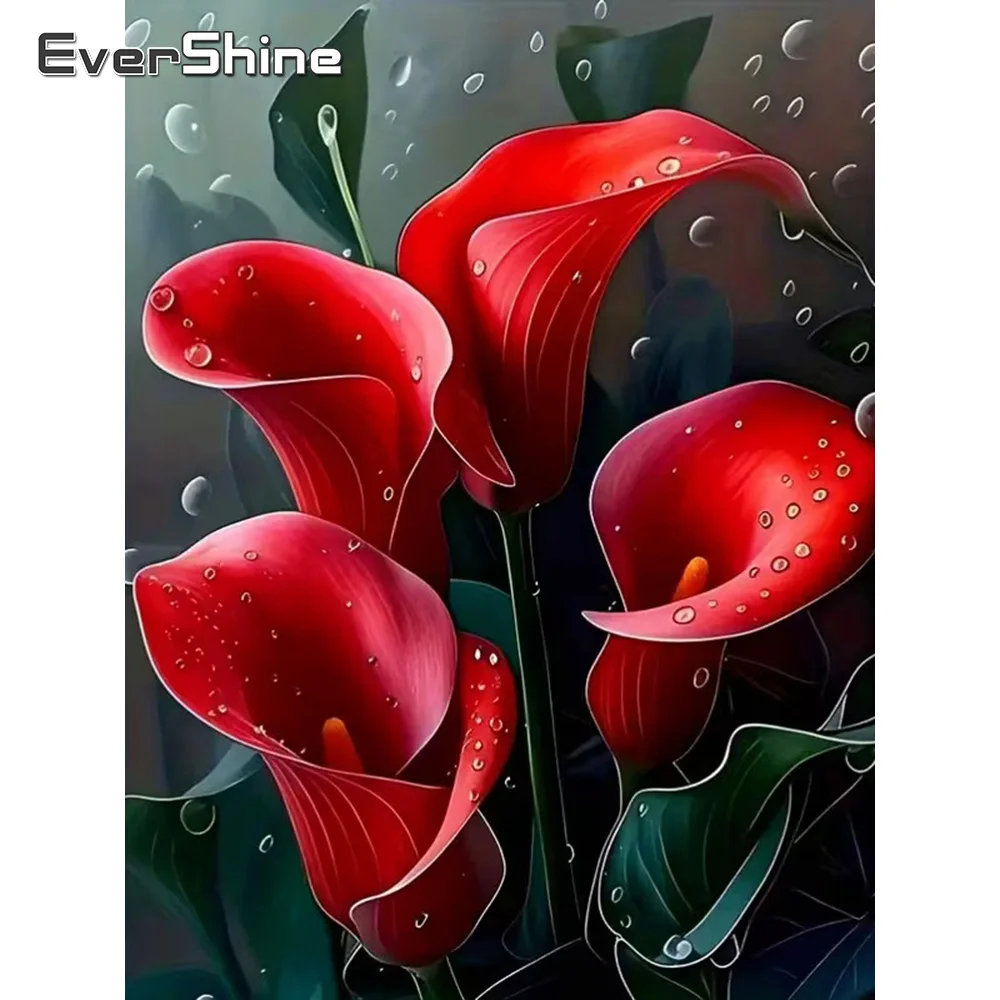 Evershine Diamond Mosaic Flower Full Square Painting Calla Lily Picture Of Rhinestones Embroidery DIY New Arrival Wall Decor