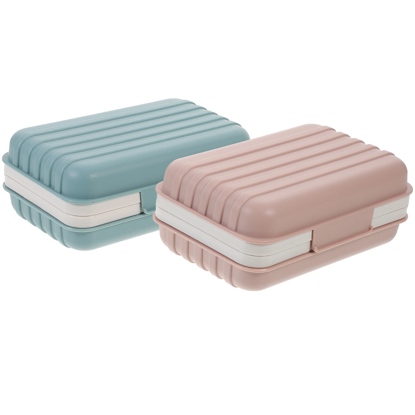 

2pcs Portable Holder Travel Box Leakproof For Bathroom Kitchen Camping Gym Storage Holder Soap Travel Container Soap Dishes