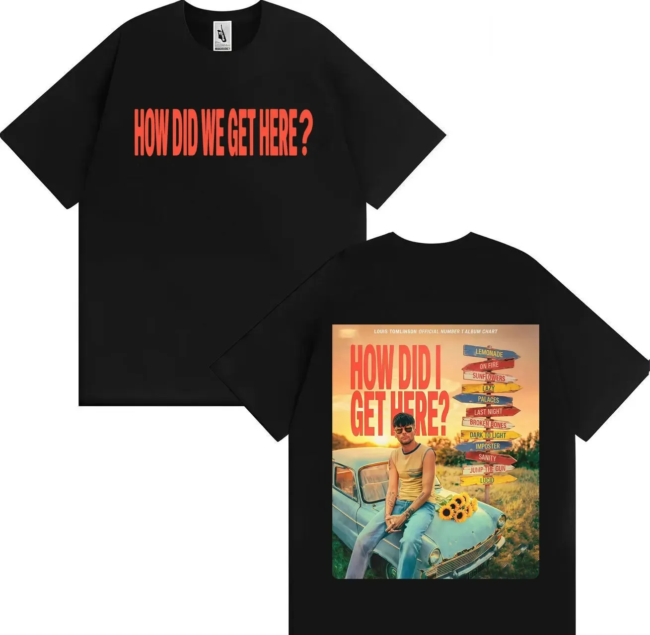 Camisetas con estampado de póster de la gira de Louis Tomlinson, camiseta extragrande para hombre y mujer, cuello redondo, moda Y2K Harajuku, camiseta extragrande de algodón para verano