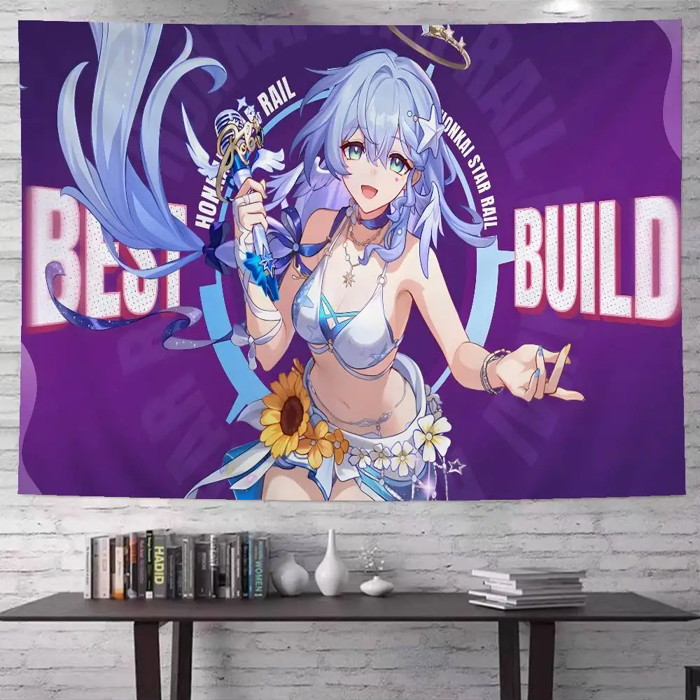 Game Honkai Star Rail ROBIN Colorful Tapestry Wall Hanging Wall Hanging Bohemian Wall Tapestries Mandala Wall Hanging Sheets