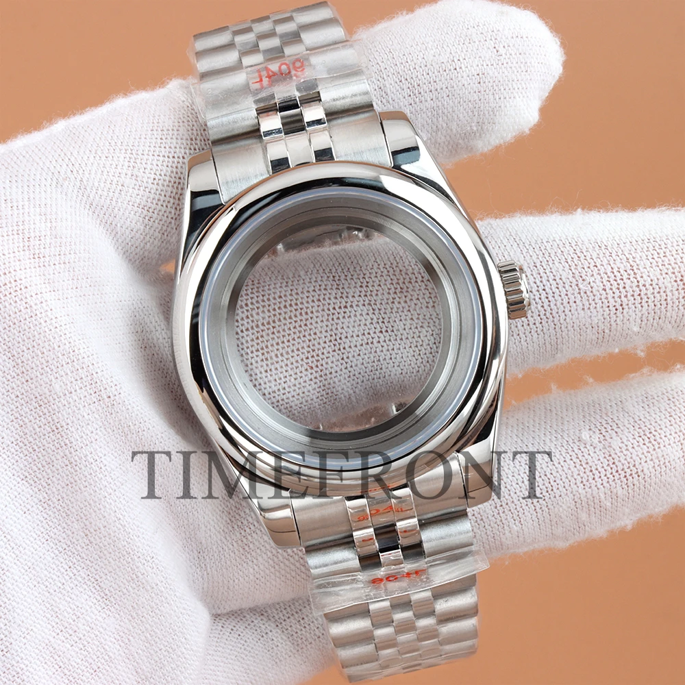 Caja de acero inoxidable NH35, caja de reloj de 39/36mm, correa presidencial/Jubilee/Oyster compatible con movimiento Datejust nh35 nh36, manecillas de esfera de 28,5mm